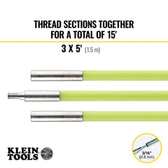 Mid-Flex Glow Rod Set, 15 foot