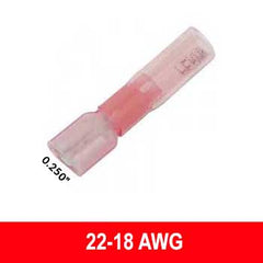 #22-18AWG Heat Shrink Insulated Female Quick Connectors, 25 pack