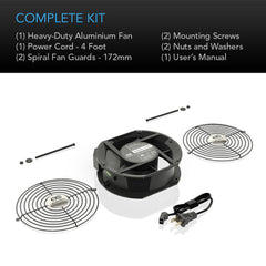 HS Muffin 120V AC Cooling Fan, 172x150x51mm