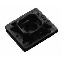 1" Cable Tie Mount, Black Rubber Adhesive, 10 pack