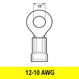 #12-10AWG Insulated 1/2" Ring Terminal, 10 pack - We-Supply