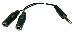 Y-Cable Stereo 1/4" Plug to 2 Stereo 1/4" Jacks