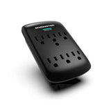 6 Outlet Wall Tap Surge Protector, Black - We-Supply