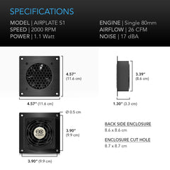 Airplate S1 Home Theater Single 4" Cooling System