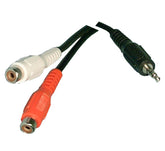 Y-Cable 3.5mm Stereo Plug to 2 RCA Jacks