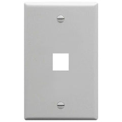 Modular Keystone Faceplate, 1 Port, Gray