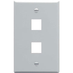 Modular Keystone Faceplate, 2 Port, Gray