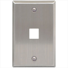 Modular Keystone Faceplate, 1 Port, Stainless Steel