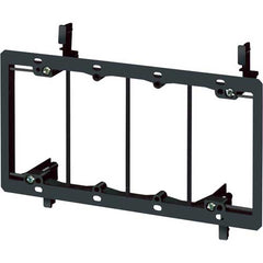 Low Voltage Four Gang Mounting Bracket, Black, 4 Gang