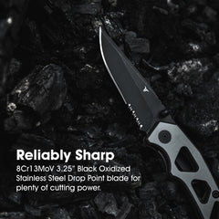 Tactical Knife, 8Cr13MoV Steel Blade EDC