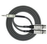 Adapter Cable: 3.5mm Stereo Male to (2) XLR Female