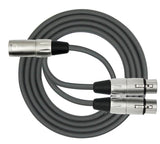 Adaptor Cable: XLR Male to (2) XLR Female - We-Supply
