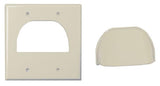 Bulk Cable Wall Plate, Dual Gang, 2 Piece, Ivory
