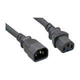 IEC C13 to C14 Power Extension Cord, 18AWG, 1 ft