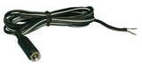 DC Power Cord, 2.1 x 5.5mm Jack to Bare Leads, 6 ft/22awg