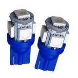 LED Replacement Blue Lightbulb, T10, 5 LED, 2 pack