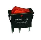 Lighted Rocker Switch Red 12v Lamp On/Off SPST 15A-125V