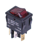 Red Illumiated Rocker Switch, On/None/Off 12A