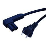 Right Angle Power Cord, 2 Prong, 6 foot