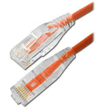 Slim Cat6 UTP Ethernet Patch Cord, 15' Orange