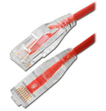 Slim Cat6 UTP Ethernet Patch Cord, 3' Red