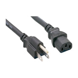 IEC C13 to NEMA 5-15P AC Power Cord, 10 ft