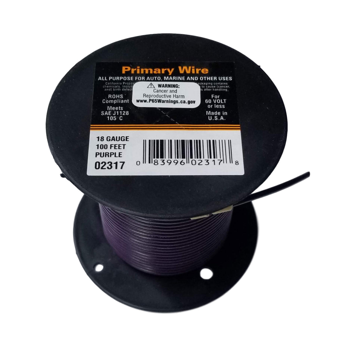 18 Gauge Wire, Violet, Gpt Primary Wire, 16/30, 100 foot