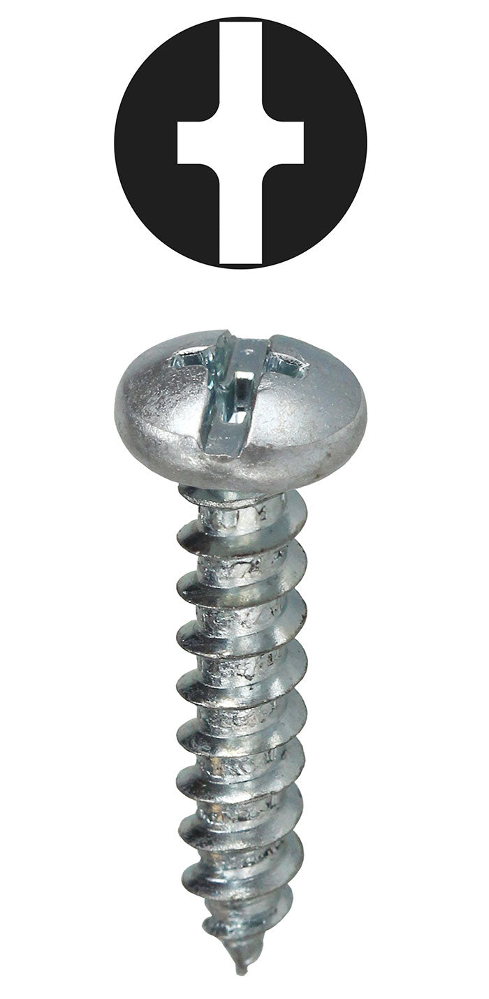 Pan Head Sheet Metal #6 x 1/2" Screw, 100 pack