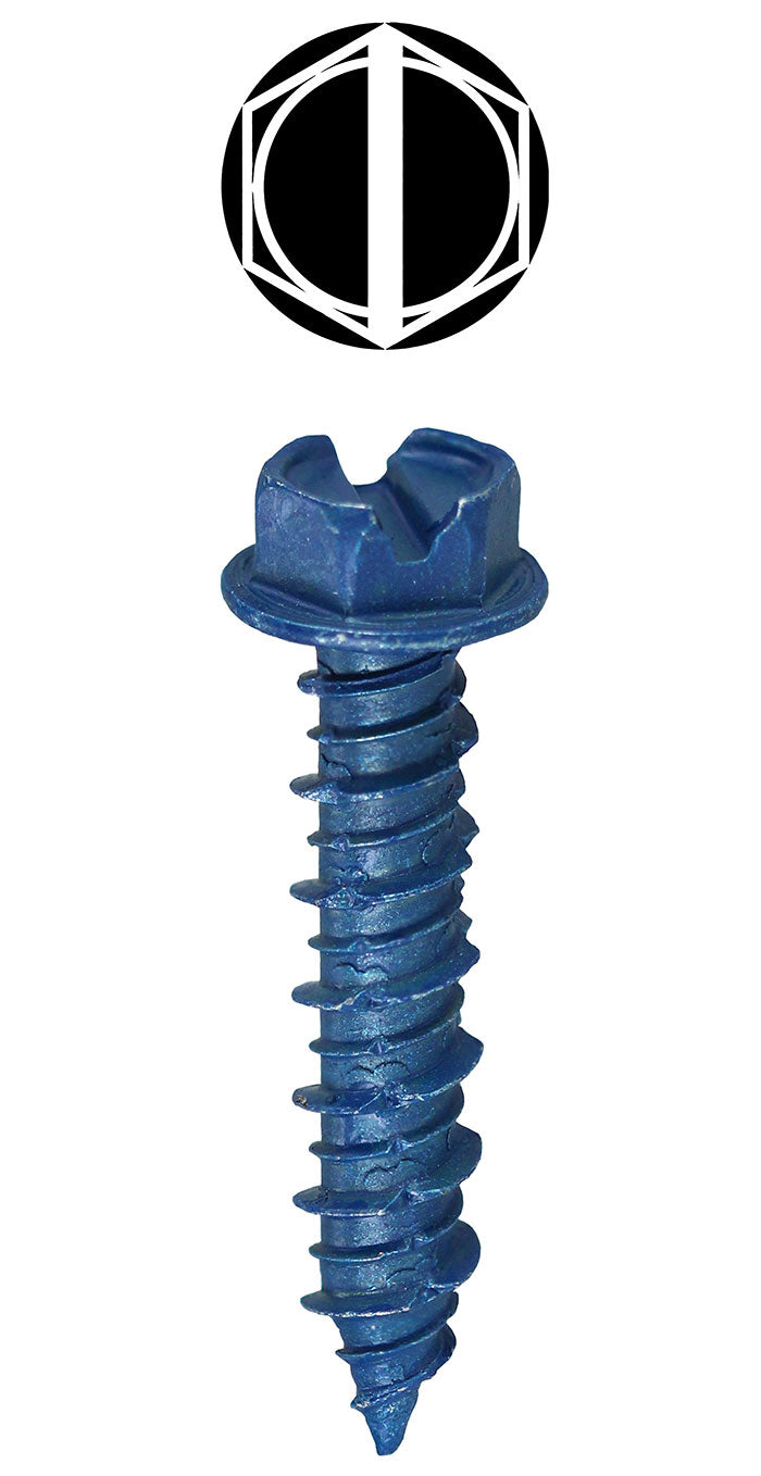 Concrete Hex Head Screw, 3/16 x 1-3/4", 100 pack
