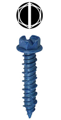 Concrete Hex Head Screw, 3/16 x 2-3/4", 100 pack