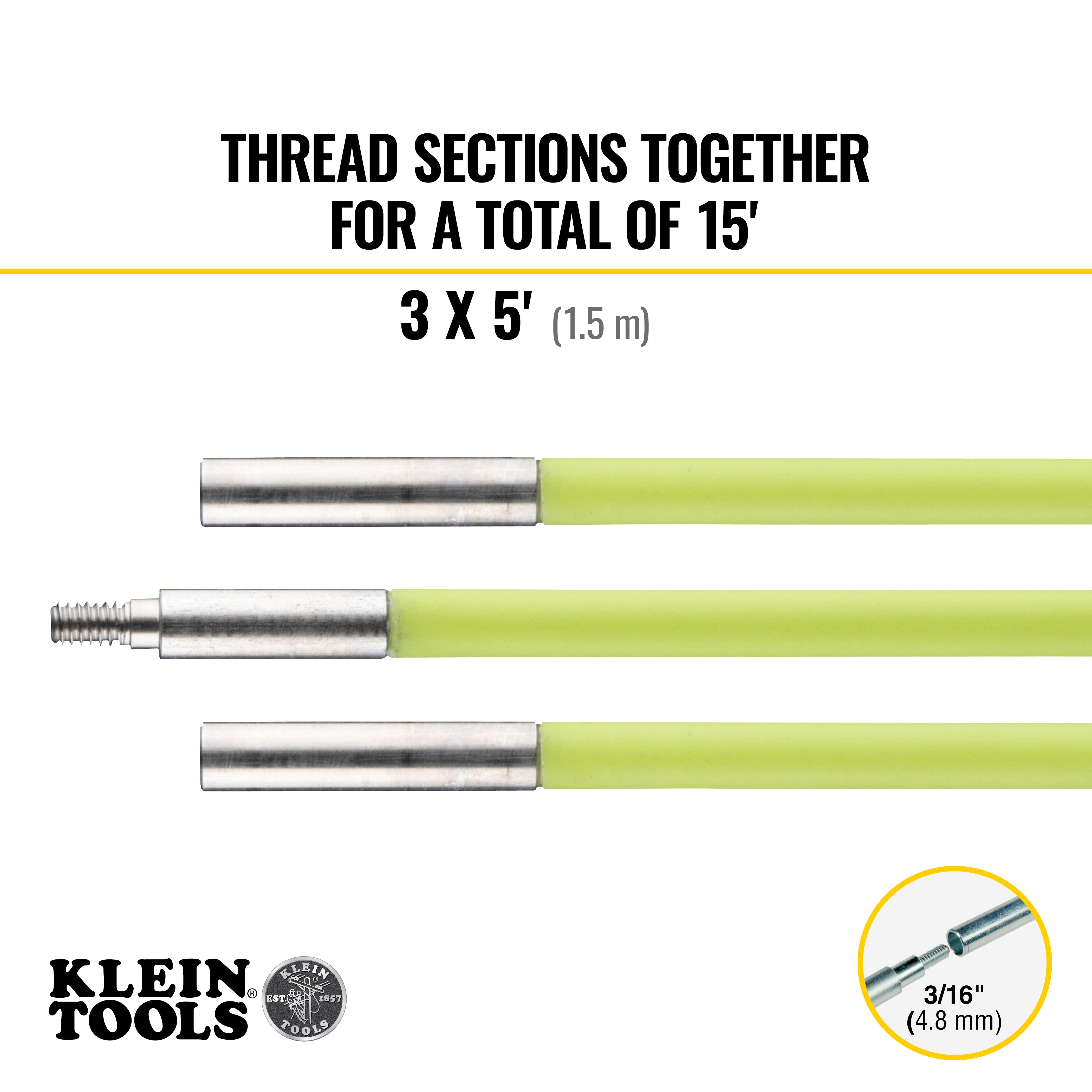 Mid-Flex Glow Rod Set, 15 foot