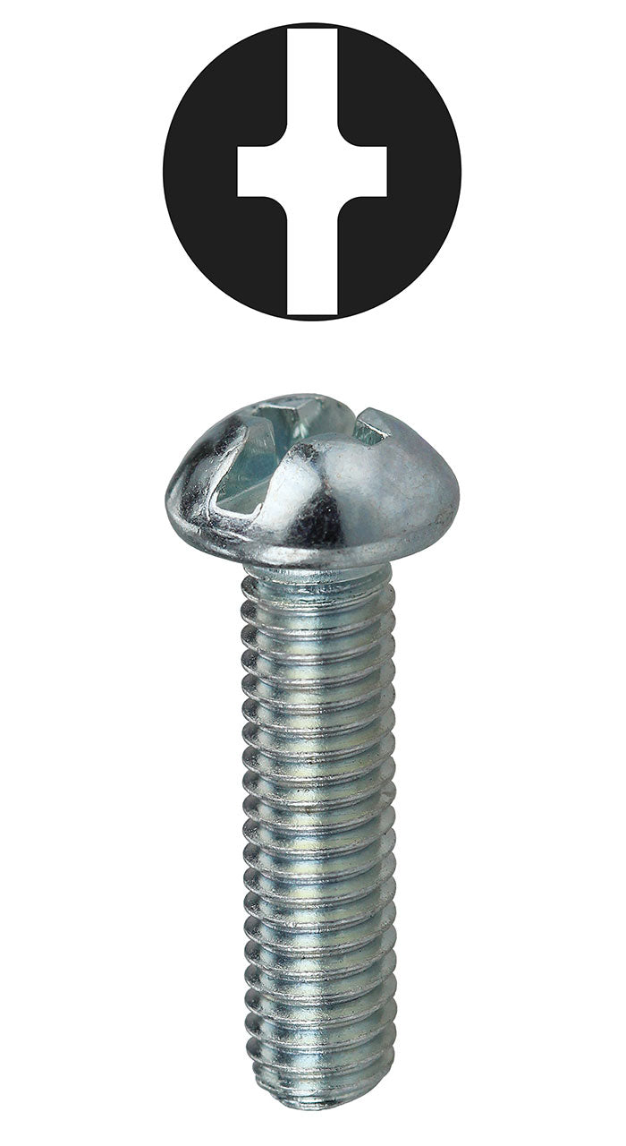 6-32 Machine Screw Kit Phillips/Slotted Round Head, 100 pack