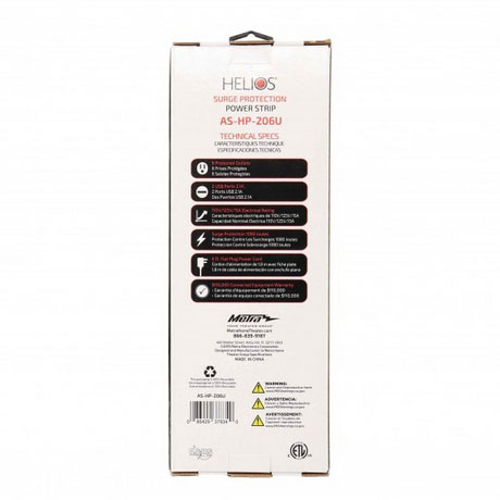 6 Outlet Surge Protector with 2 USB Charging Ports