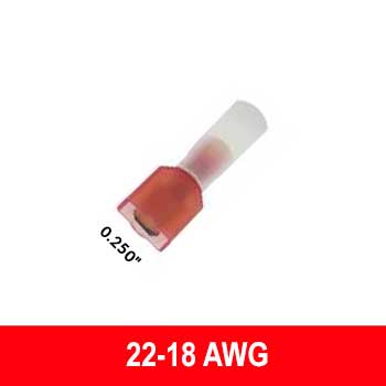 #22-18AWG Heat Shrink Insulated Male Quick Connectors, 100 pack