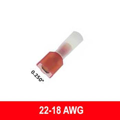 #22-18AWG Heat Shrink Insulated Male Quick Connectors, 100 pack