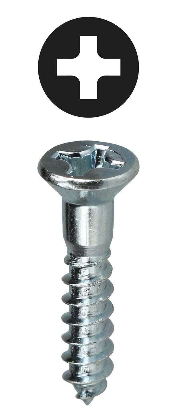 Flat Head Wood Screw, #6 x 1", 100 pack
