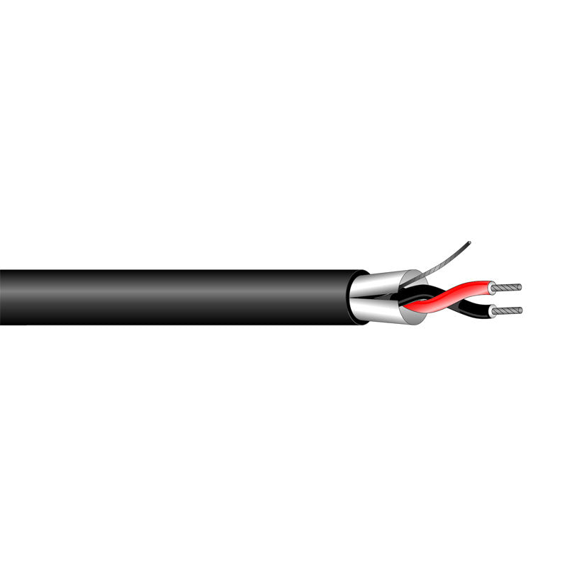 22/1 Pair Wire, Shielded, Plenum Rated, Black