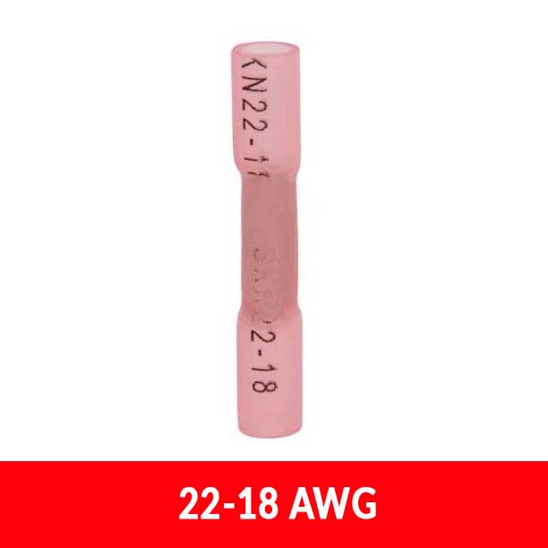 #22-18AWG Heat Shrink Insulated Butt Connectors, 25 pack