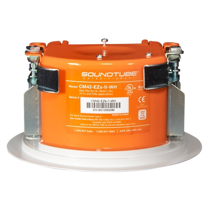 4" 2-way In Ceiling Speaker in White with Short Can