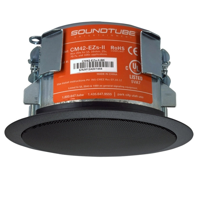 4" 2-way In Ceiling Speaker in Black with Short Can