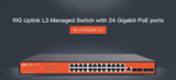 Layer - 3 Managed Cloud Network Switch, PoE, 24 Port, 370W - We - Supply