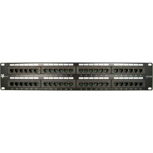 48 Port Cat 5E Patch Panel, 19" Rackmount