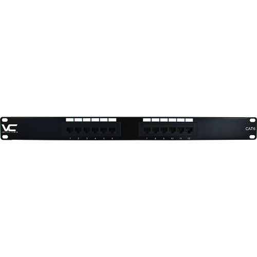 12 Port Cat 6 Patch Panel, 19" Rackmount