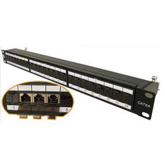 24 Port Cat 6A Patch Panel, 19" Rackmount