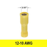 #12-10AWG Fully Insulated Bullet Female Connector, 10 pack