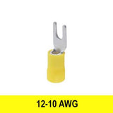 #12-10AWG Insulated #10 Spade Terminal, 10 pack