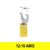 #12-10AWG Insulated 1/4" Spade Flange Terminal, 10 pack - We-Supply