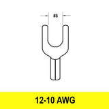 #12-10AWG Insulated #8 Spade Terminal, 10 pack - We-Supply