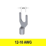 #12-10AWG Uninsulated #10 Spade Terminal, 10 pack