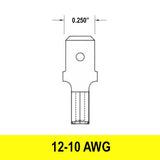 #12-10AWG Uninsulated .250" Male Quick Connect, 100 pack - We-Supply